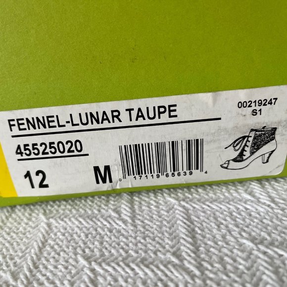 12M Naya taupe leather peep toe granny boot - Picture 7 of 11